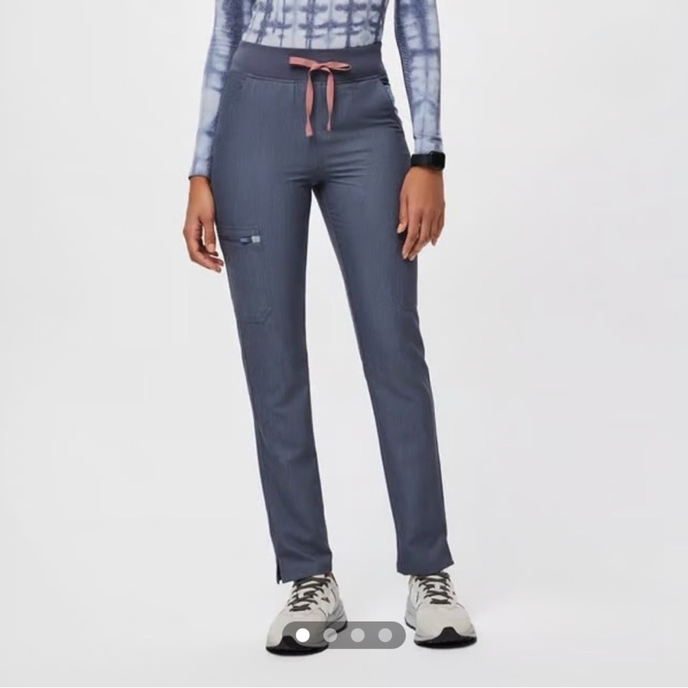 Figs Women's Heather Denim High Waisted Yola Skinny Scrub Pants